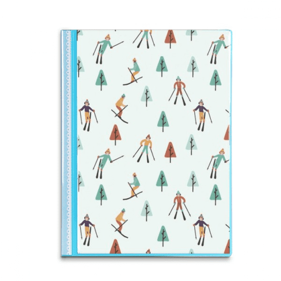 Winter Sport Skiing Athlete Cartoon Illustration Book Sheet Protectors Portfolio Binder Folder