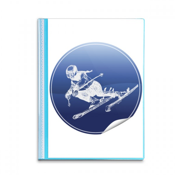 Winter Sport Skiing Retro Pattern Illustration Book Sheet Protectors Portfolio Binder Folder