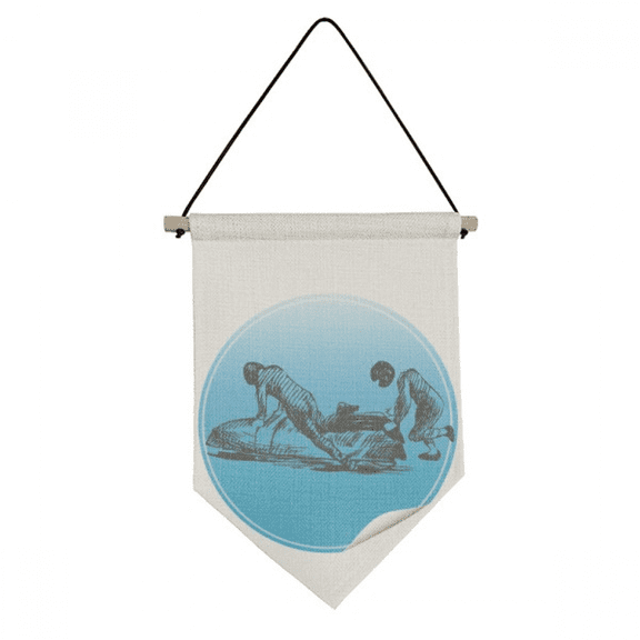 Winter Sport Skiing Skis and Boots Illustration Canvas Flag Hanging Wall Art Decor Banner