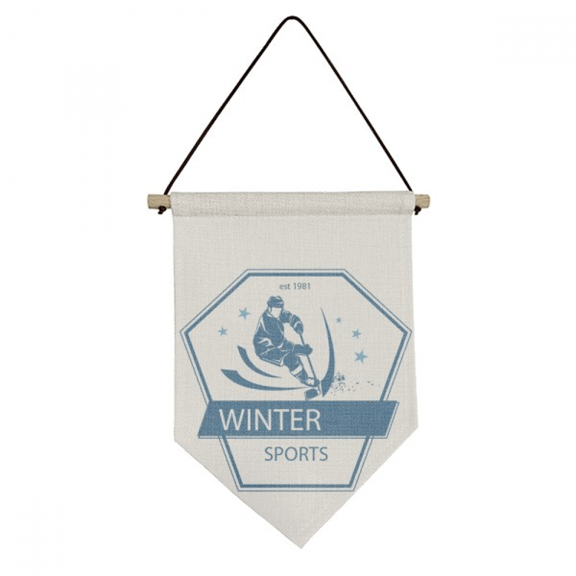 Winter Sport Skiing Snow Illustration Canvas Flag Hanging Wall Art Decor Banner