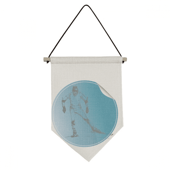 Winter Sport Skis and Boots Illustration Canvas Flag Hanging Wall Art Decor Banner