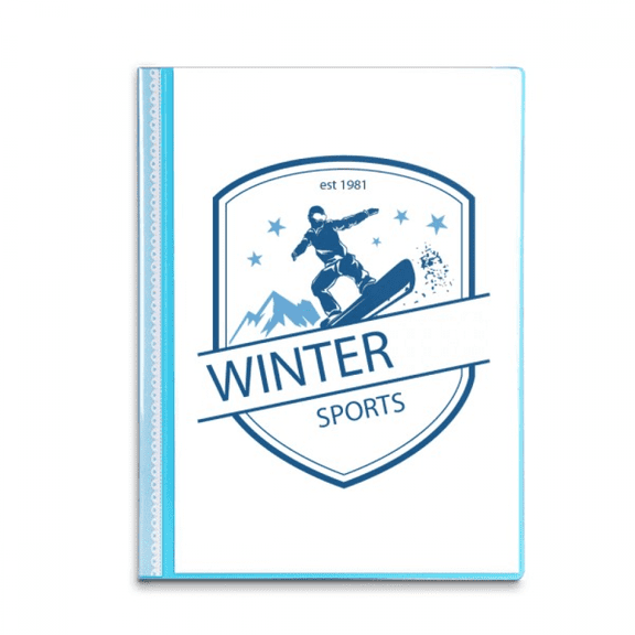 Winter Sport Snow Mountain Illustration Book Sheet Protectors Portfolio Binder Folder