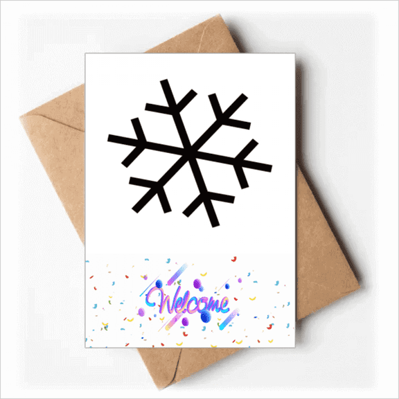 Winter Sport Snowflake Blue Outline Welcome Back Greeting Cards Envelopes Blank