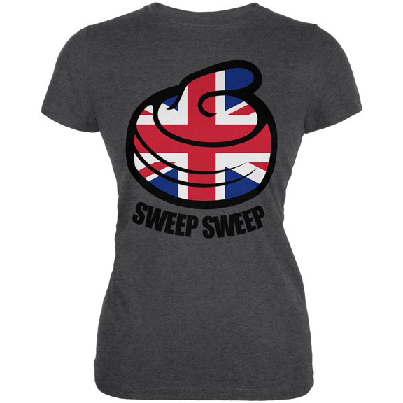 Winter Sports Flag Curling Sweep Sweep Great Britain Juniors Soft T Shirt