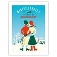 thumbnail image 1 of Winter Sports - Fly there by Swissair - Vintage Airline Travel Poster by Elli Sieber c.1950s - Bamboo Fine Art 290gsm Paper Print (Unframed) 18x24in, 1 of 4