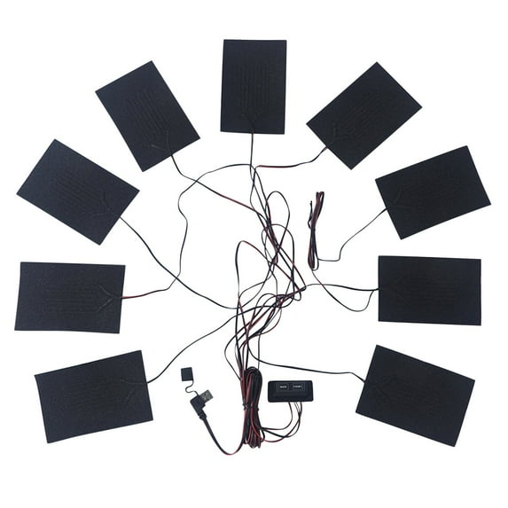 Winter Sports Heating Clothing Jacket with USB Powered Thermal Pad System for Outdoor Sports and Cold Weather Comfort Heated 9 Pad Jacket for Winter Activities