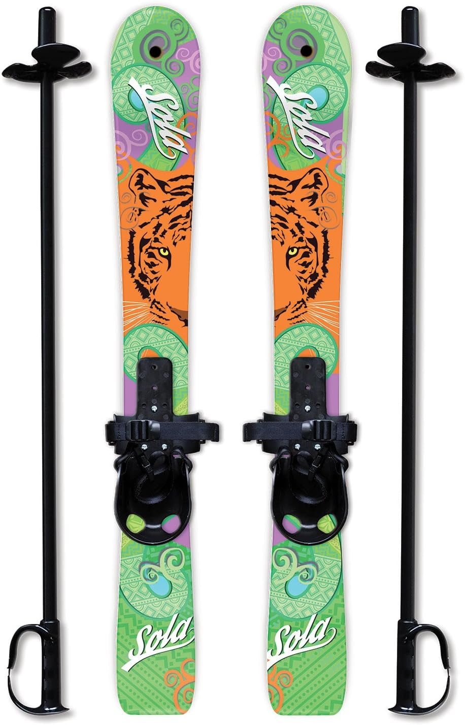 Snow Skis And Poles For Kids Beginner, Toddler Snow Set With Poles