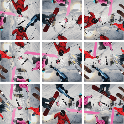 Winter Sports Snowboarding Puzzle – Ski & Snowboard Action Scene Jigsaw Puzzle, Challenging Family Game for Kids & Adults, Indoor Activity Gift