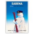 thumbnail image 1 of Winter Sports (Wintersporten) - Sabena Belgian World Airlines - Vintage Airline Travel Poster c.1955 - Master Art Print 10in x 14in, 1 of 4
