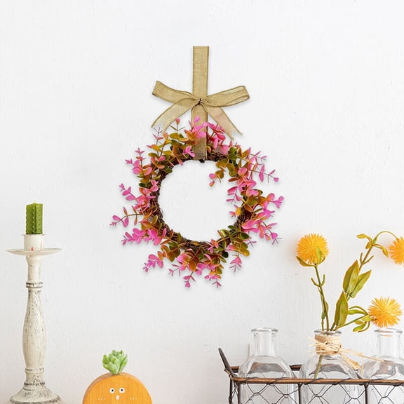 Winter Spring Door Wreath Artificial Greenery with Frosted Berries and Gold Accents for Front Door Wall Indoor Outdoor Holiday Home Decorations