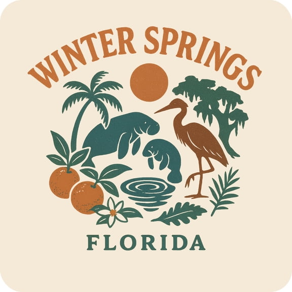 Winter Springs Florida Keepsakes Souvenir Vinyl Sticker – Destination Travel Keepsake Collectible (3-Inches Wide)