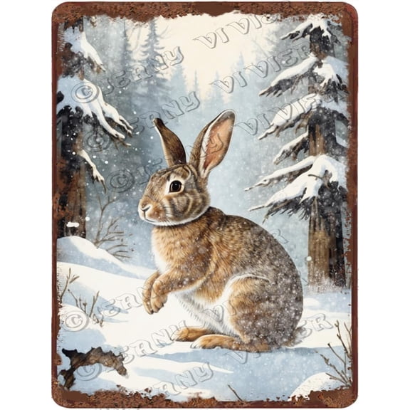 Winter Squirrel Vintage Metal Sign Shabby Chic Country Xmas Decor Rustic Farmhouse Decor Retro Aluminum Sign for Home Office Bedroom Living Room Wall Decor 12x16 inches