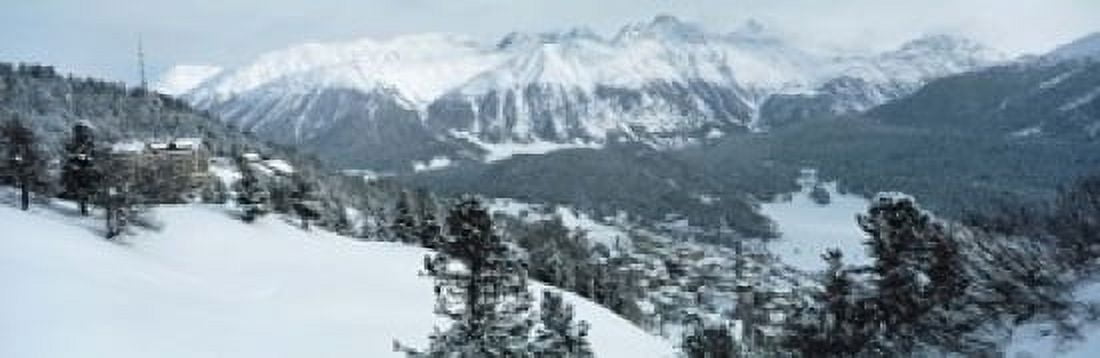 Winter St Moritz Switzerland Canvas Art - Panoramic Images (18 x 6)