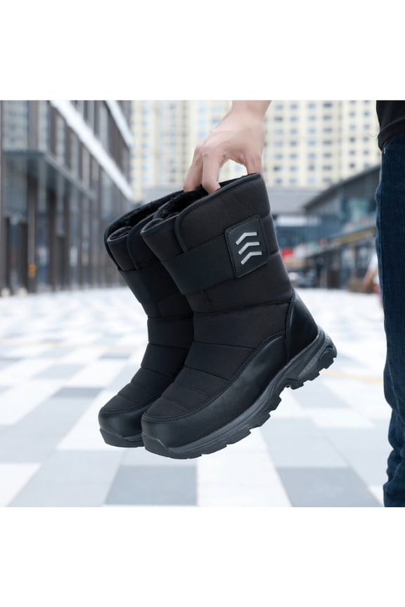 Winter Steel Toe Boots for Men Comfortable Insulated Warm Slip on Snow Boots anti slip Puncture Proof Men's Safety Toe Work Shoes for Industry Construction Outdoor