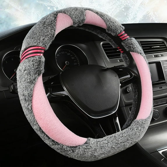 Car Steering Wheel Cover, Soft Velvet, Non-Slip and Winter Warmth, Universal Fit for 38cm Steering Wheels, Upgraded Material for Comfortable Driving