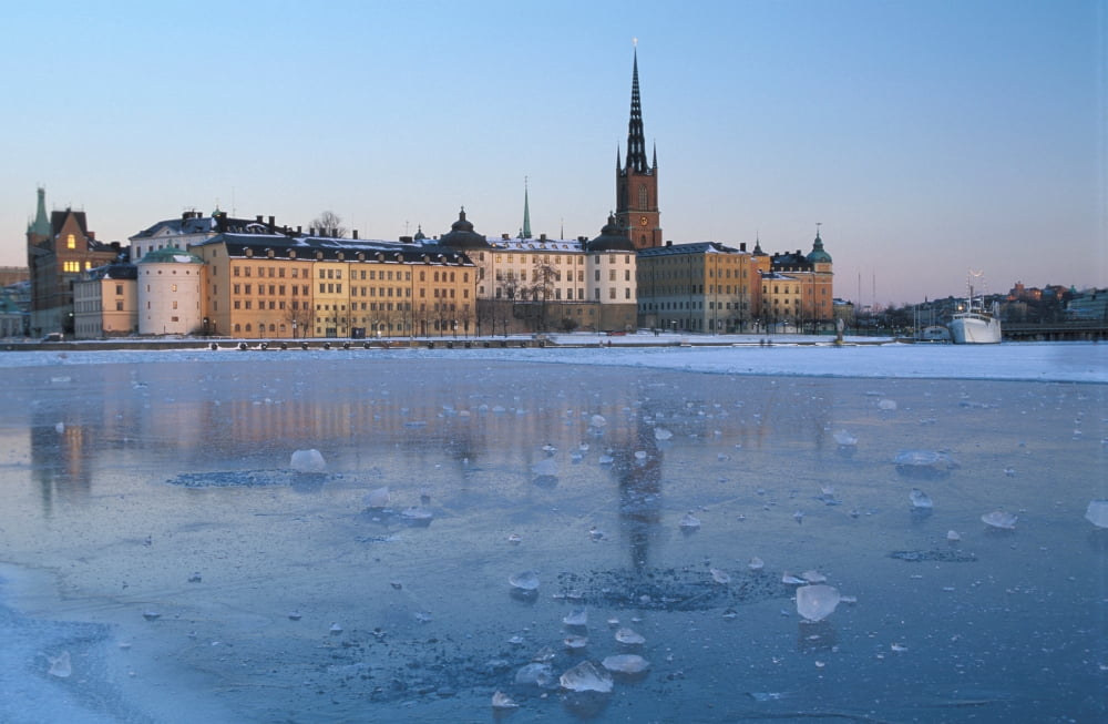 Winter Stockholm Sweden Canvas Art - Panoramic Images (18 x 24)