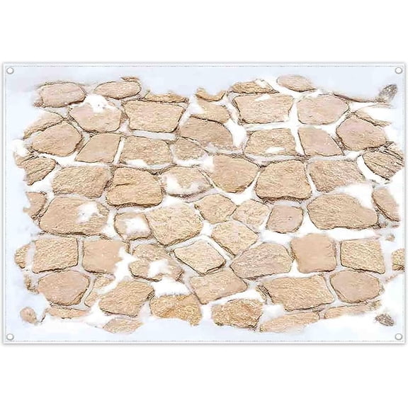 Winter Stone Slab Floor Backdrop White Snow Ground Photography Background Family Holiday Party Decorations Banner Supplies Photo Booth Props