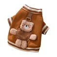 thumbnail image 1 of Winter Stripe Pullable Hoodie For Dogs & Cats, Casual 3D Teddy Bear Applique Pet Clothing, Built-In Leash Ring Pullover Hoodie For Small Pets Suitable For Chihuahua, Poodle,, 1 of 5