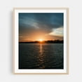 thumbnail image 1 of Winter Sunset from Canarsie Pier, Brooklyn - Brooklyn New York Photography Sunset Lake Water Scenic Landscape Nature Silhouette Oak Framed Wall Art Print 11 x 14 inches, 1 of 12