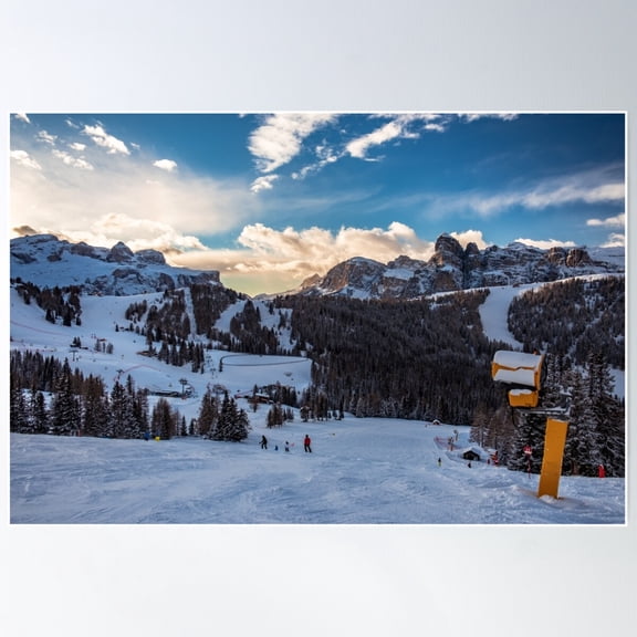 Winter Sunset In The Italian Alps Poster Wall Art, Modern Wall Decor For Living Room Bedroom, 8x12 UNFRAMED