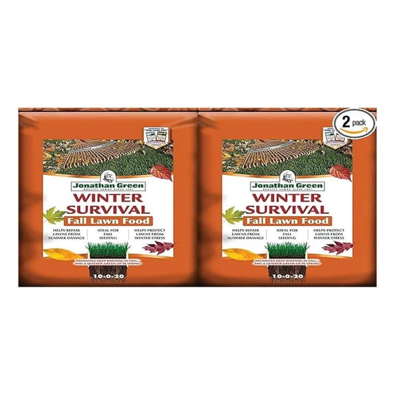Winter Survival Fall Fertilizer 12-4-0 - 2 Pack | Lawn Food for Root Development & Winter Prep | Grass Fertilizer for Cold Weather & Spring Growth
