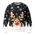 thumbnail image 1 of Winter Sweaters for Women Reindeer Snowflake Print Knitted Sweater Long Sleeve Crewneck Pullover Casual Warm Winter Holiday Festive Apparel Top Ugly Christmas Sweaters, 1 of 3