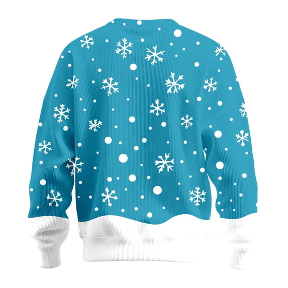 Winter Sweaters for Women Reindeer Snowflake Print Knitted Sweater Long Sleeve Crewneck Pullover Soft Comfortable Casual Winter Holiday Festive Top Ugly Christmas Sweaters