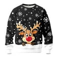 thumbnail image 1 of Winter Sweaters for Women Reindeer Snowflake Print Knitted Sweater Pullover Long Sleeve Crewneck Casual Warm Winter Festive Apparel Top Christmas Sweaters, 1 of 3