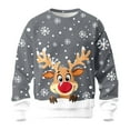 thumbnail image 1 of Winter Sweaters for Women Reindeer Snowflake Print Knitted Sweater Pullover Long Sleeve Crewneck Casual Warm Winter Festive Apparel Top Christmas Sweaters, 1 of 3