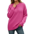 thumbnail image 1 of Winter Sweaters for Women Winter Knitted Pullover Sweater Soft Cozy Warm Long Sleeve Round Neck Elegant Casual Blouse Loose Fit Comfortable Daily Wear Fall Fashion Christmas Sweaters, 1 of 5