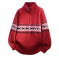 thumbnail image 1 of Winter Sweaters for Women Winter Knitted Sweater Coat Semi High Neck Pullover Warm Soft Casual Long Sleeve Comfortable Thick Design Outerwear For Cold Weather Everyday Wear Ugly Christmas Sweaters, 1 of 4