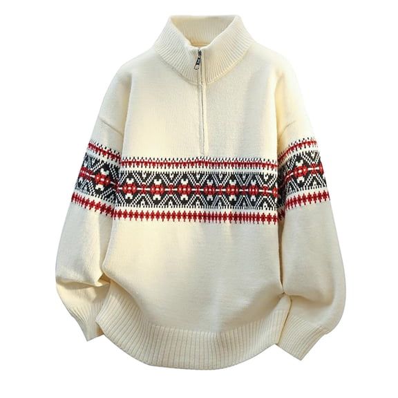 Winter Sweaters for Women Winter Knitted Sweater Coat Semi High Neck Pullover Warm Soft Casual Long Sleeve Comfortable Thick Design Outerwear For Cold Weather Everyday Wear Ugly Christmas Sweaters