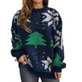 thumbnail image 1 of Winter Sweaters for Women Women Winter Crewneck Embroidered Knit Pullover Sweater Soft Cozy Casual For Fall Holiday Season With Festive Design And Warm Comfort Fit Ugly Christmas Sweaters, 1 of 4