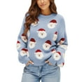 thumbnail image 1 of Winter Sweaters for Women Casual For Long Sleeve Pullover Cute Fuzzy Santa Pattern Crew Neck Loose Sweaters Features: Ugly Christmas Sweaters, 1 of 8