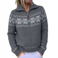 thumbnail image 1 of Winter Sweaters for Women Color Blocked Fair Isle Knit Sweater With Long Sleeves Ugly Christmas Sweaters, 1 of 4