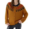 thumbnail image 1 of Winter Sweaters for Women Fair Isle Knit Cardigan With Round Neck Ugly Christmas Sweaters, 1 of 2