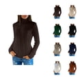 thumbnail image 1 of Winter Sweaters for Women Slim Fit Solid Color Pullover Turtleneck Soft Comfortable Knit Long Sleeve Top Casual Fall Winter Outfit, 1 of 6