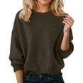 thumbnail image 1 of Winter Sweaters for Women Sweaters For Round Neck Long Sleeve Pullover Warm Lightweight Winter Cozy Knitted Sweater Ugly Christmas Sweaters, 1 of 4