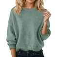 thumbnail image 1 of Winter Sweaters for Women Sweaters For Round Neck Long Sleeve Pullover Warm Lightweight Winter Cozy Knitted Sweater Ugly Christmas Sweaters, 1 of 4