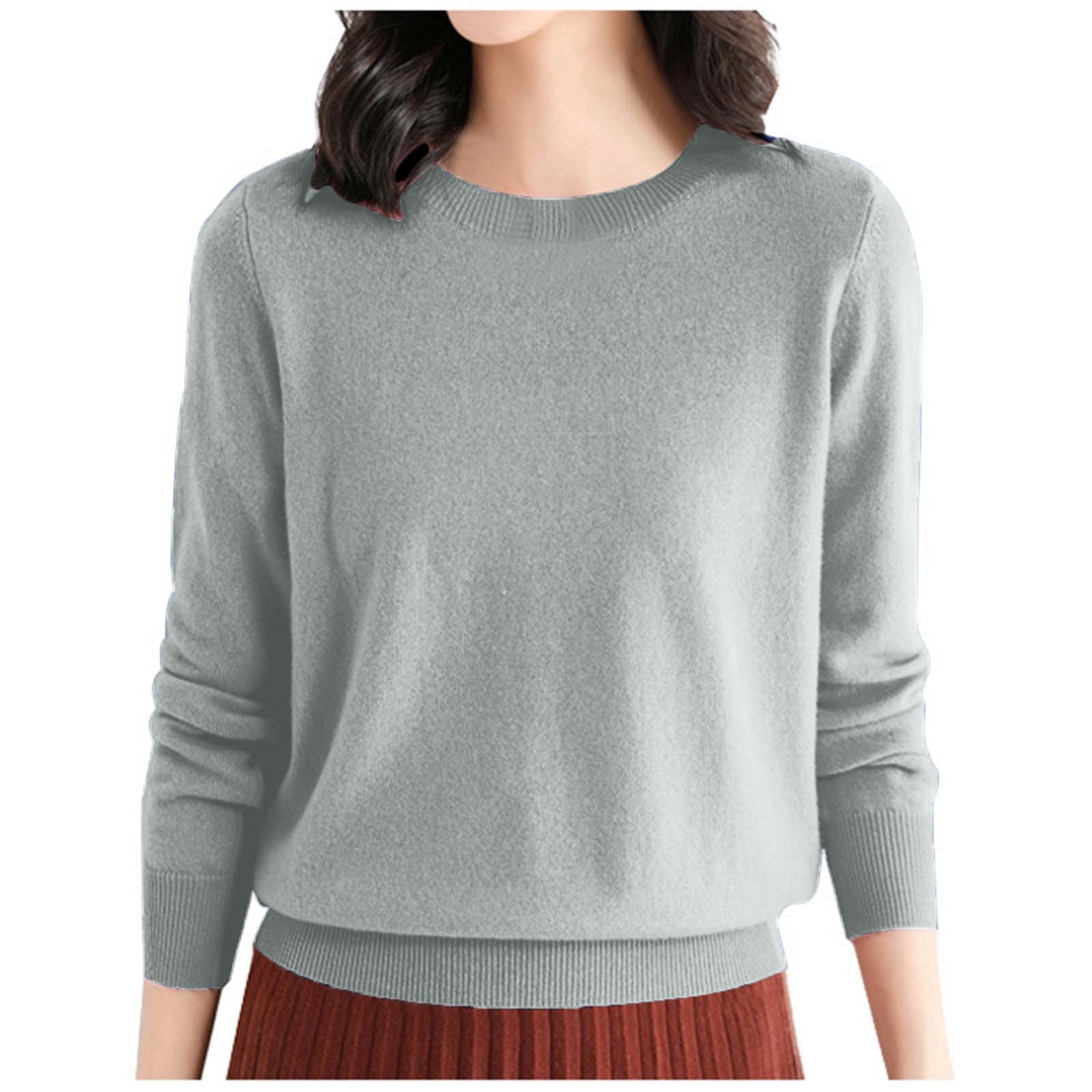 Sweaters Second Base Winter Sweaters for Women Wool Base Layer Shirt Tops Crewneck Long ...