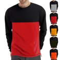 thumbnail image 1 of Winter Sweatshirt for Men Plus Size Casual Color-blocked Fashion Breathable Round Neck Long-sleeved Unisex Adult Fleece Crewneck Sweatshirt, 1 of 7