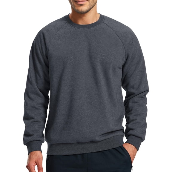 Winter Sweatshirts for Men Fleece Big and Tall Long Sleeve Sweatshirts Heavyweight Basic Crewneck Sweatshirts Thermal Casual Fall Sweatshirts for Men