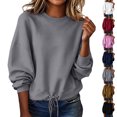 thumbnail image 1 of Winter Sweatshirts for Women Long Sleeved Sweatshirt Solid Color Fashionable Casual Soft Midweight Sweatshirt, 1 of 8