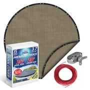 Winter Swimming Pool Cover for 24 ft Aboveground Round Pool Size, Premium Choice Series, Mesh Material, Color - Pebblestone, Pool Cover Choice 4324-4CHOICE