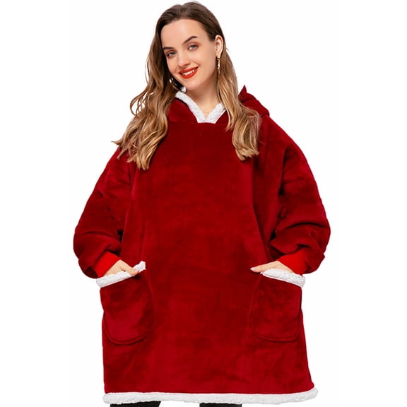 Winter TV Hoodie Blanket Winter Warm Home Clothes Women Men Oversized Pullover With Pockets