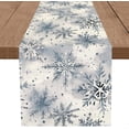 thumbnail image 1 of Winter Table Runner Snowflake Christmas Long Runners 13 x 36 Inch Watercolor Holiday Farmhouse Home Kitchen Table Decorations, 1 of 6