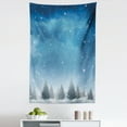 thumbnail image 1 of Winter Tapestry, Christmas Inspired Cold Blue Forest of Pine Trees on a Snowing Holiday Night Sky, Fabric Wall Hanging Decor for Bedroom Living Room Dorm, 5 Sizes, Blue White, by Ambesonne, 1 of 1