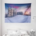thumbnail image 1 of Winter Tapestry, Idyllic Panorama of Winter Sunrise in Snow Covered Mountains Serenity Freshness, Wall Hanging for Bedroom Living Room Dorm Decor, 80W X 60L Inches, Multicolor, by Ambesonne, 1 of 2