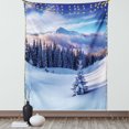 thumbnail image 1 of Winter Tapestry, Surreal Winter Scenery with High Mountain Peaks and Snowy Coniferous Pine Trees, Wall Hanging for Bedroom Living Room Dorm Decor, 40W X 60L Inches, Blue White, by Ambesonne, 1 of 2