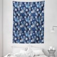 thumbnail image 1 of Winter Tapestry, Various Different Ornate Snowflakes Blizzard Cold Season Xmas Themed, Wall Hanging for Bedroom Living Room Dorm Decor, 60W X 80L Inches, Pale Blue Dark Blue White, by Ambesonne, 1 of 2